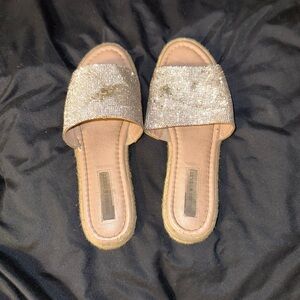Chelsea & Violet Rhinestone Espadrille Slides – Size 10